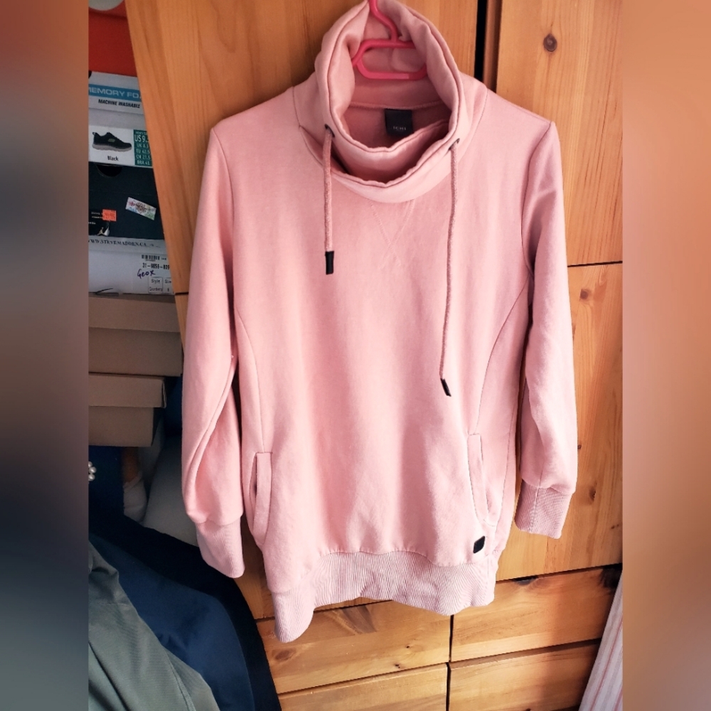 ICHI Women's Pink Camilla Funnel Neck Sweatshirt Size Medium